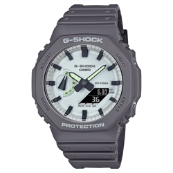Casio G-SHOCK 2100 系列炫酷超強夜光錶盤灰色指針數碼手錶 GA-2100HD-8A