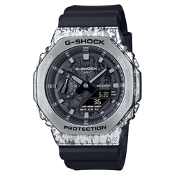 Casio G-SHOCK 2100 系列油漬搖滾不鏽鋼錶圈指針數碼手錶 GM-2100GC-1A
