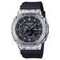 Casio G-SHOCK 2100 系列油漬搖滾不鏽鋼錶圈指針數碼手錶 GM-2100GC-1A