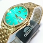 Orient 3星綠色錶盤復古金色不鏽鋼自動機械手錶 FAB00001N9