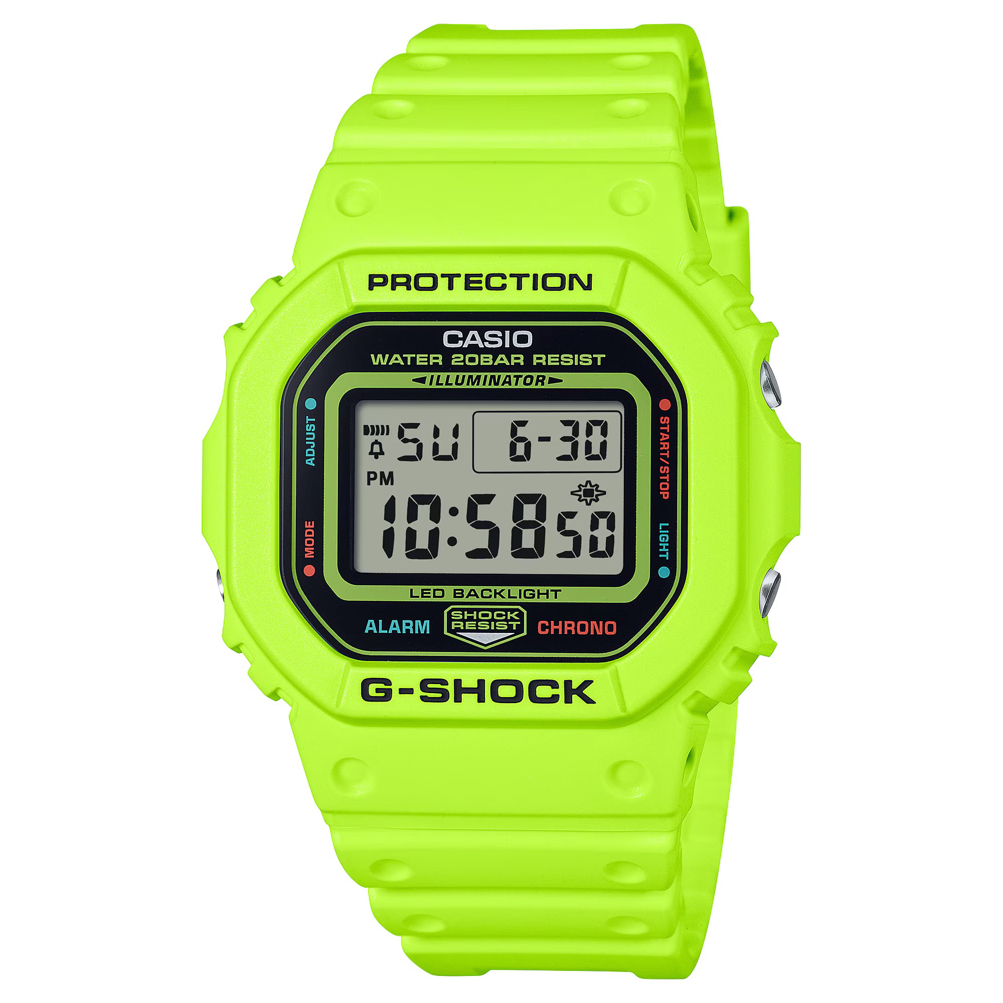 Casio G-SHOCK 5600 系列鮮黃色男士數碼運動手錶 DW-5600EP-9