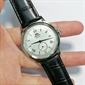 Orient Bambino 經典復古銀色錶盤真皮錶帶男士機械手錶 RA-AP0104S30B