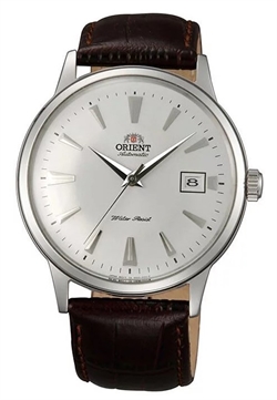 Orient 東方經典系列Bambino 白色錶盤皮革錶帶男士機械手錶 FAC00005W0