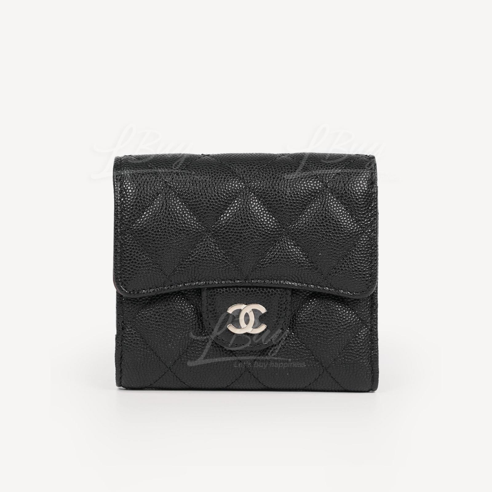 Chanel Classic Small Flap Wallet Black with Gold Tone Metal AP0231