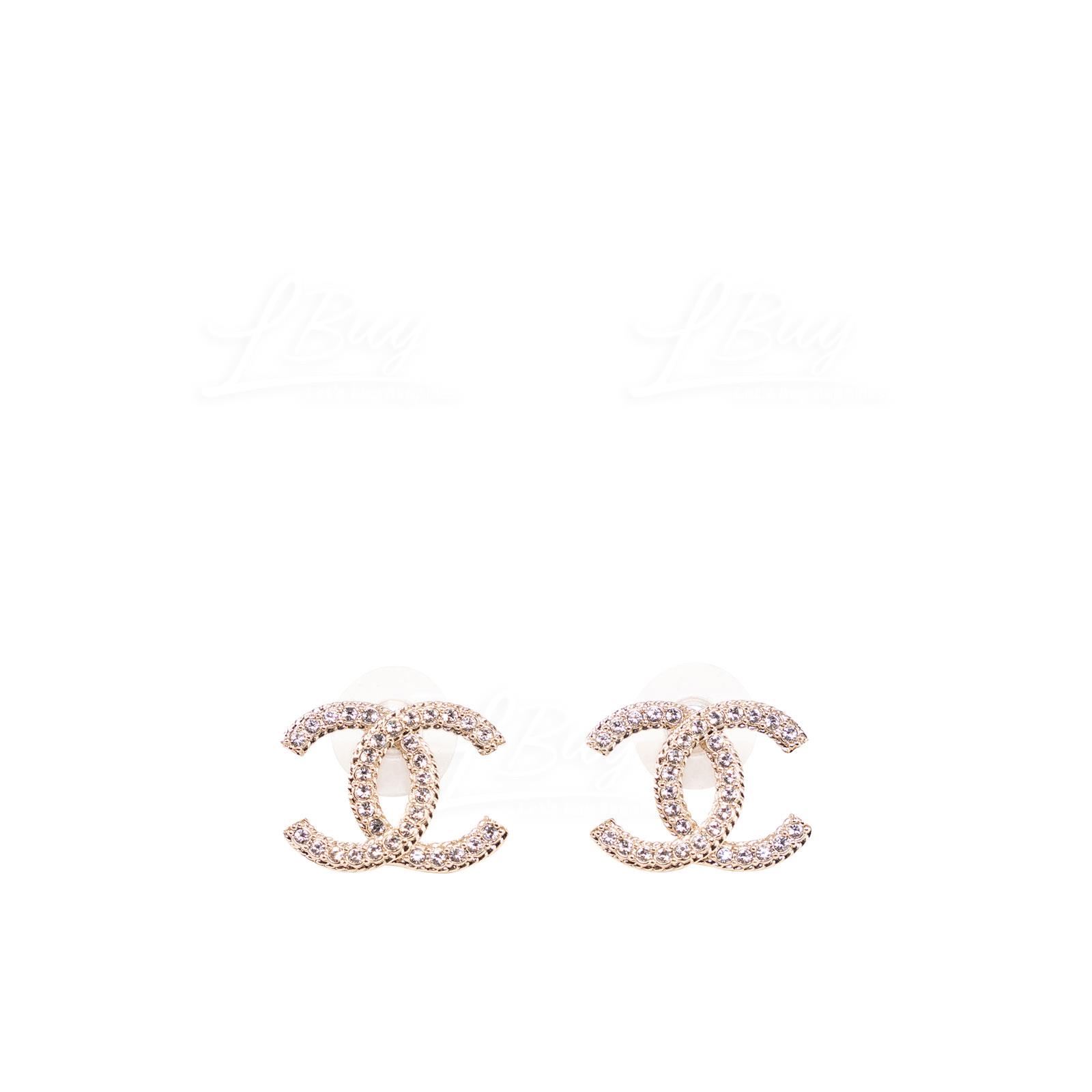 Chanel 經典銀色LOGO耳環 AB2638
