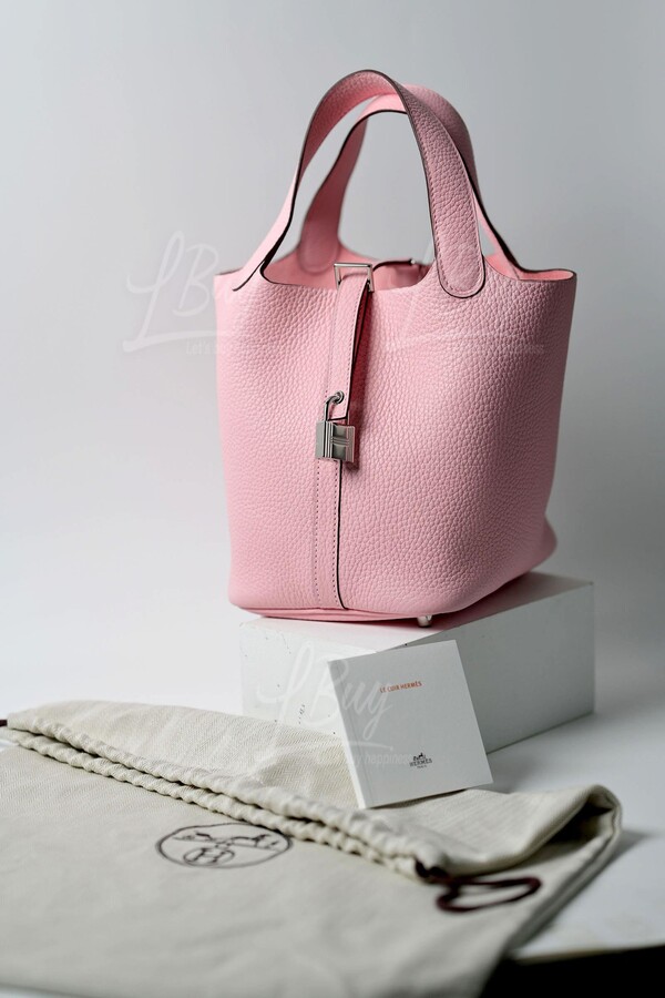 HERMÈS-Hermes Picotin Lock 18 Bag 3Q Rose Sakura 手挽袋櫻花粉銀扣