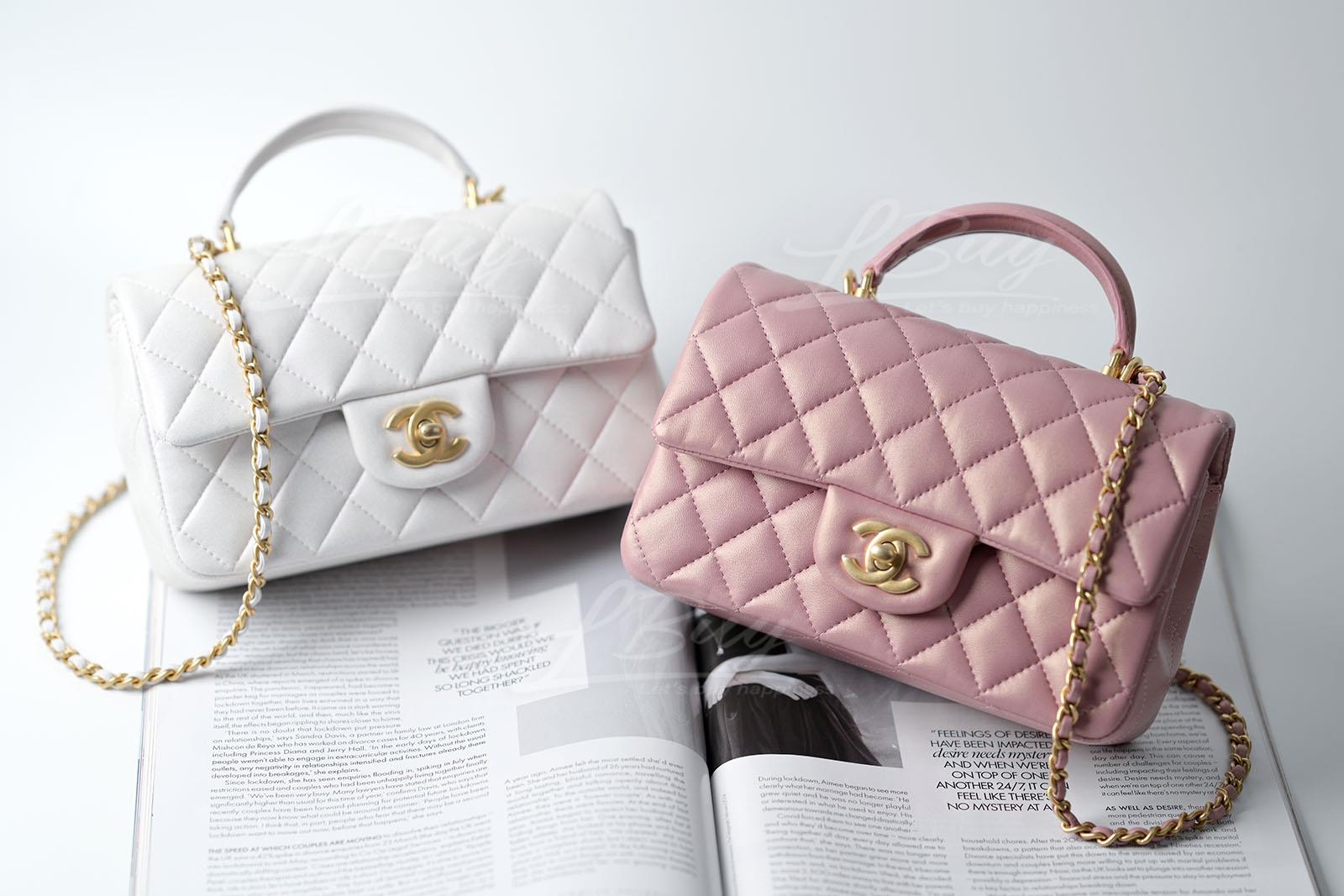 LULUX-The Luxury Hub - Chanel Women CF Flap Bag Woollen Tweed Fabrics Mixed  Colours-Pink
