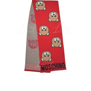Moschino 泰迪熊红色围巾