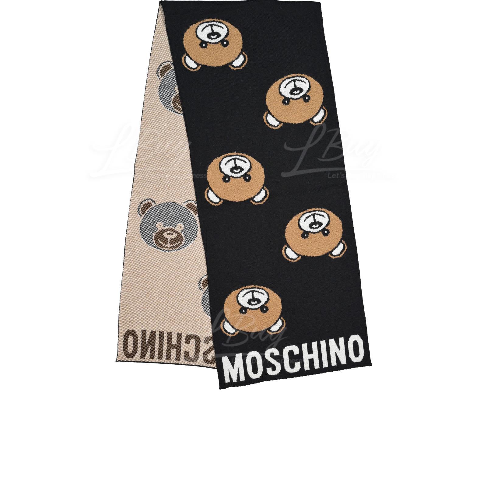 Moschino 泰迪熊黑色圍巾/頸巾