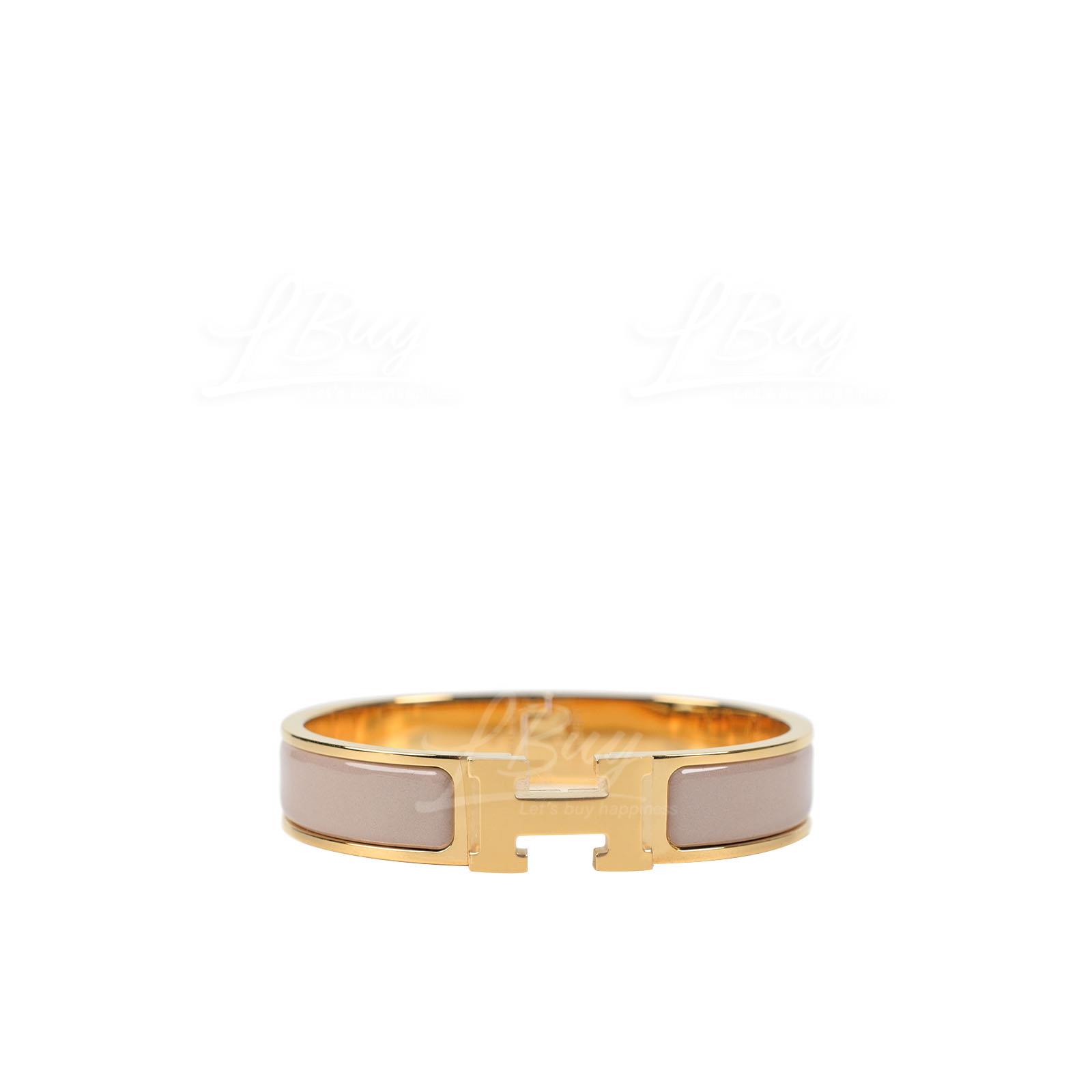Hermes Clic H Bracelet Marron Glace Gold