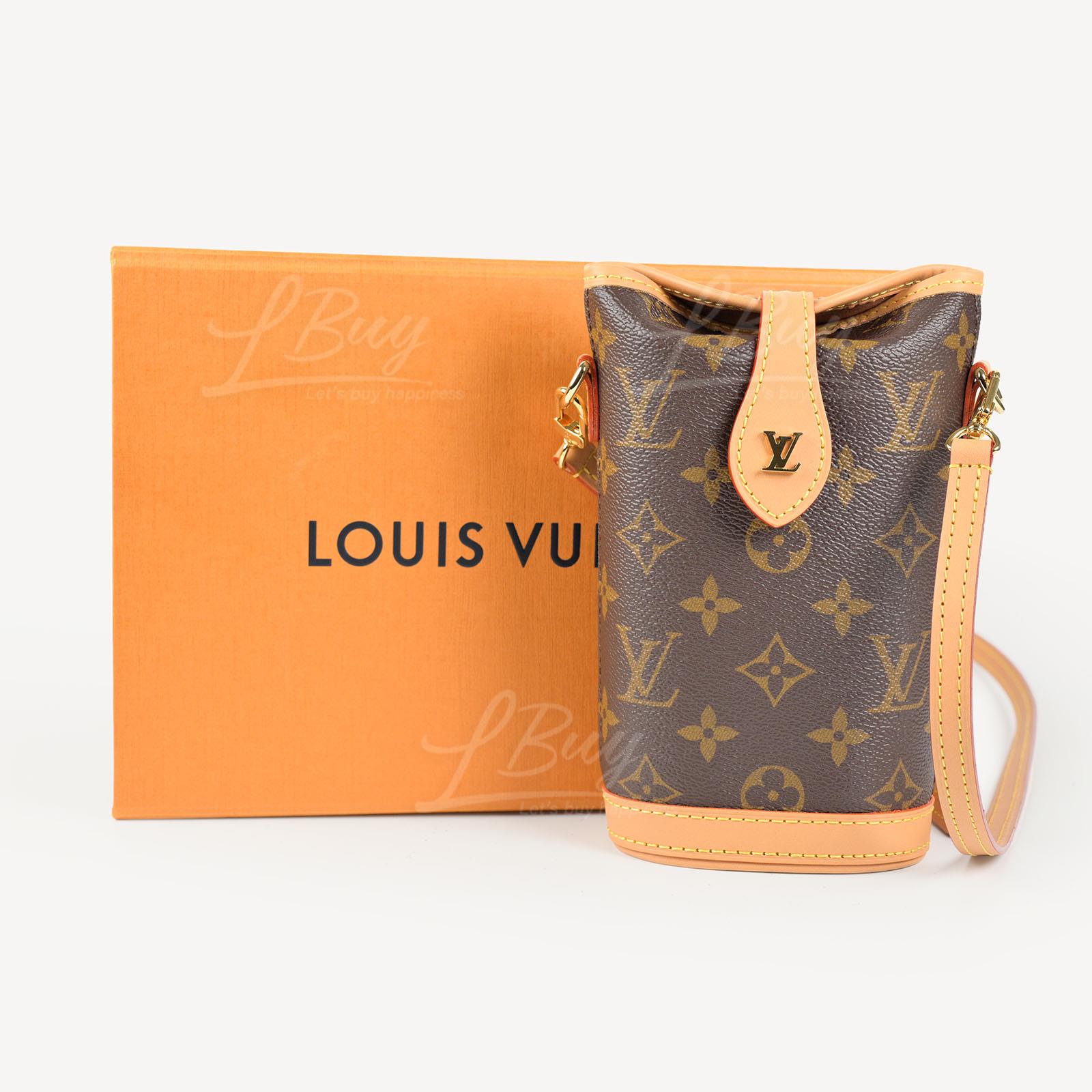 Louis Vuitton Fold Me Pouch Brown Monogram Phone Box Crossbody M80874