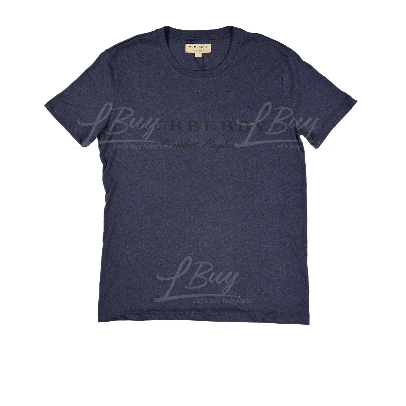 Burberry Black Logo Short Sleeve T-Shirt Navy