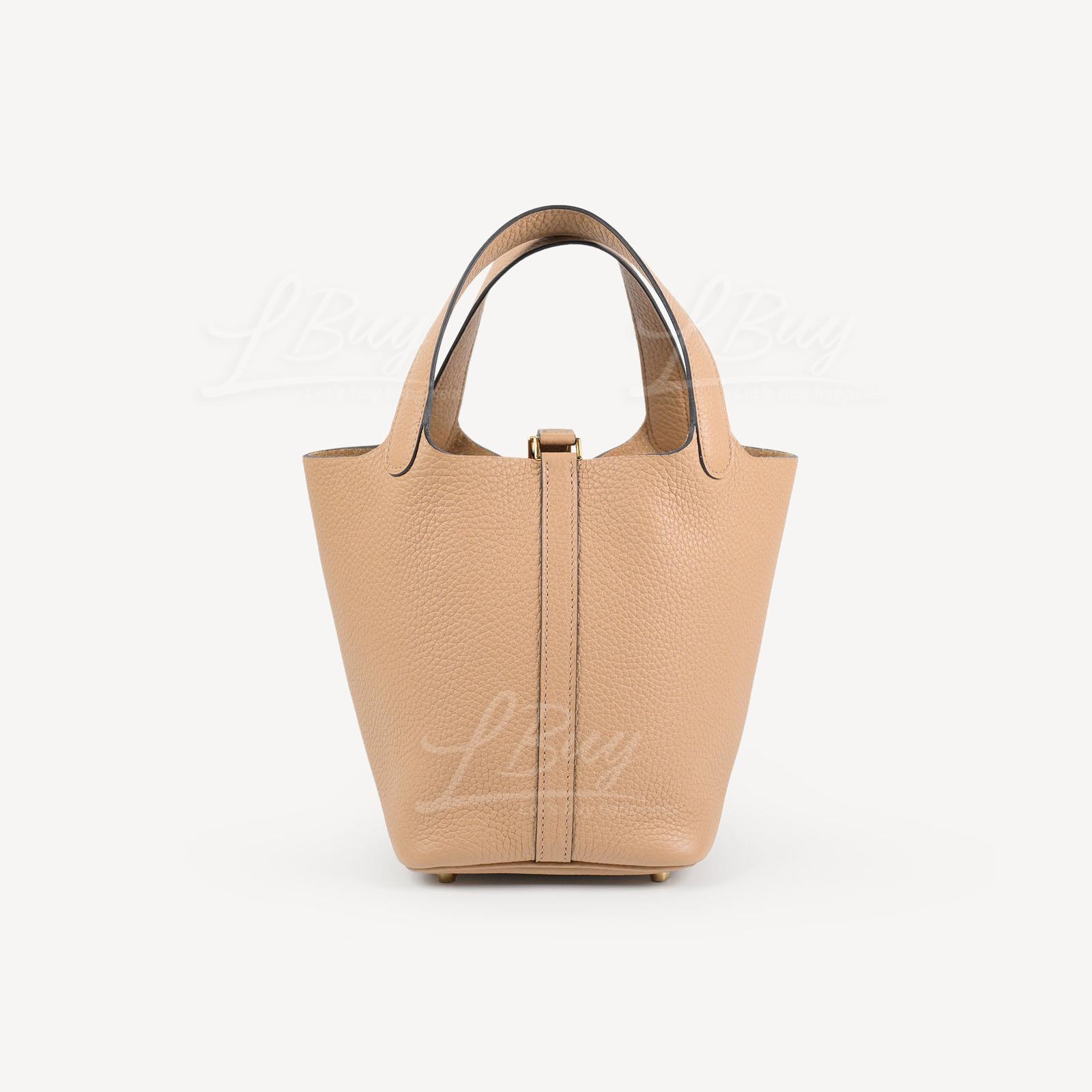 HERMÈS-Hermes Picotin Lock 18 Bag 手挽袋OM Chai 馬薩拉茶色金扣