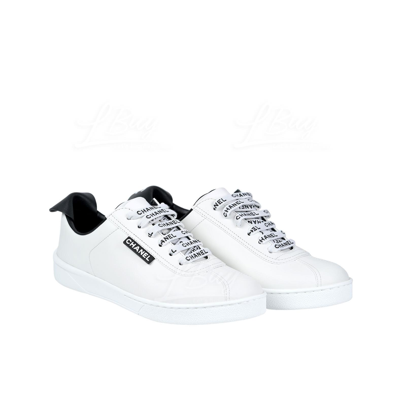 Chanel MultiMaterials Blue CHANEL Logo Lace Up Sneakers 37  STYLISHTOP