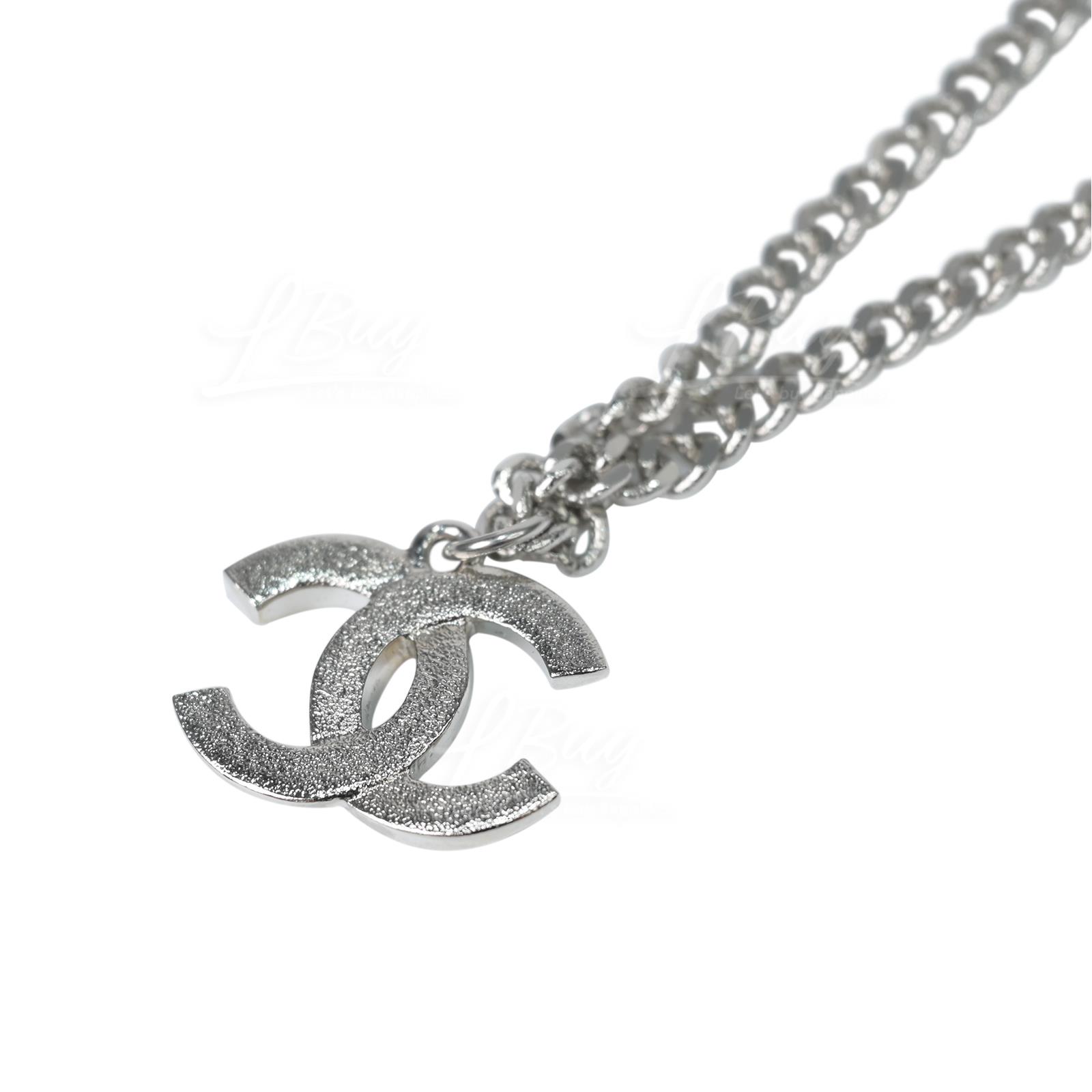 Chanel CC Rhinestone Necklace Silvery Metal ref91091  Joli Closet