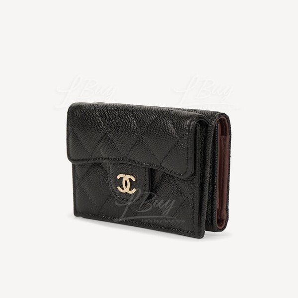 Chanel classic small online wallet caviar