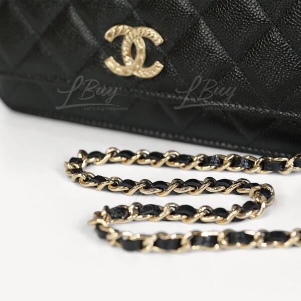 CHANEL-Chanel CC Chain Strap Logo Grained Calfskin Chain Handbag WOC