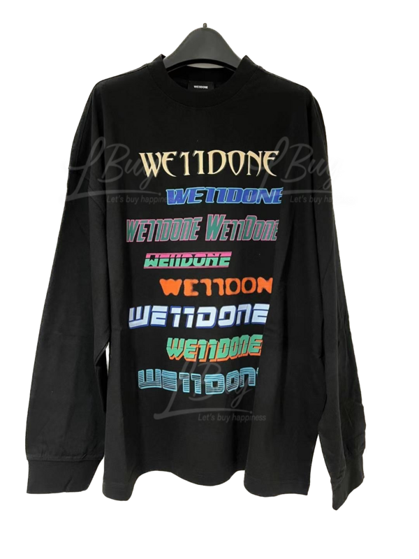 WELLDONE-We11done Multi Long Sleeve T-Shirt Black Colour (Unisex)