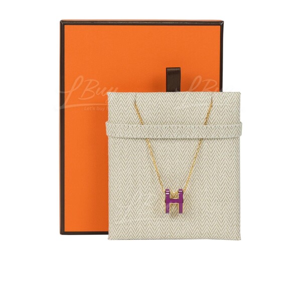 Hermes Mini Pop H Pendant Marron Glace in Lacquered Metal with Rose  Gold-tone - GB