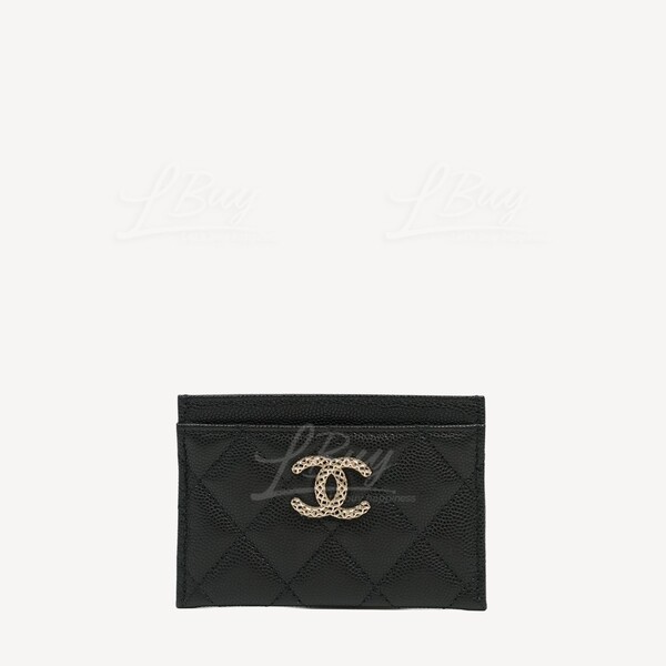 Chanel grained discount calfskin card holder