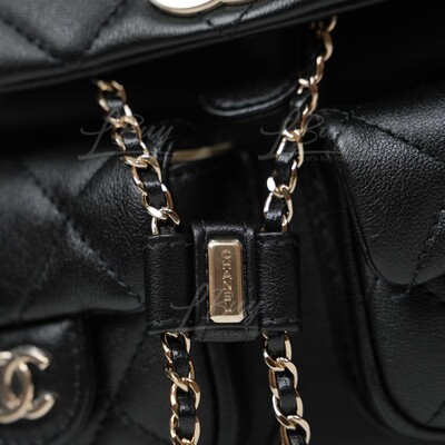 Chanel Quilted Black Caviar Duma Backpack Bag Gold Hardware 20C  Coco  Approved Studio