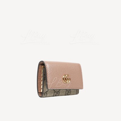 Gucci 456118 17WAG GG MARMONT Key holder Pink