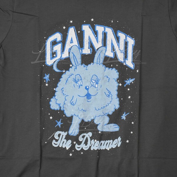 Ganni Dream Bunny Cotton-jersey T-Shirt - S