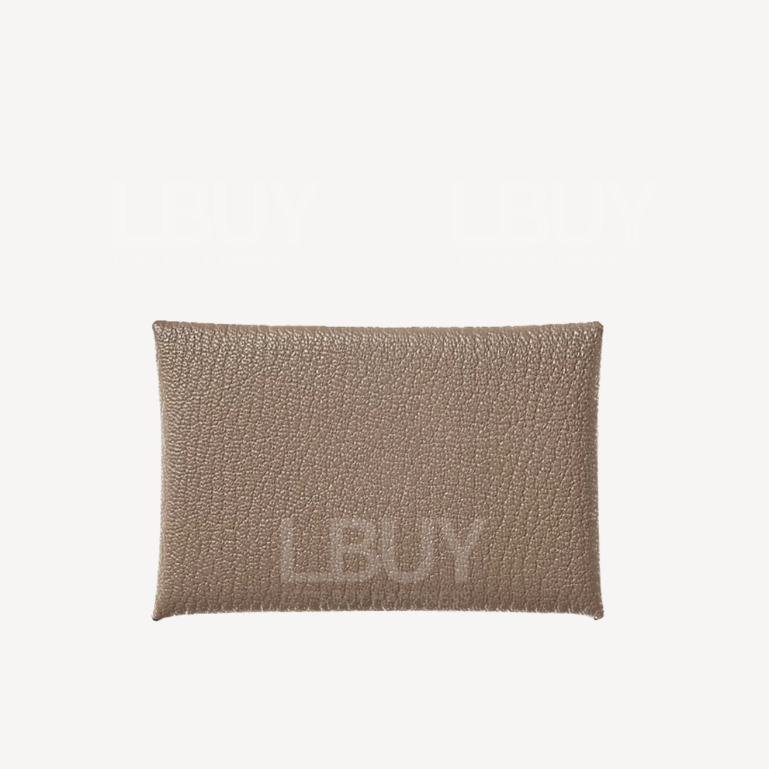 Hermes Calvi Card Holder Etoupe 大象灰 山羊皮