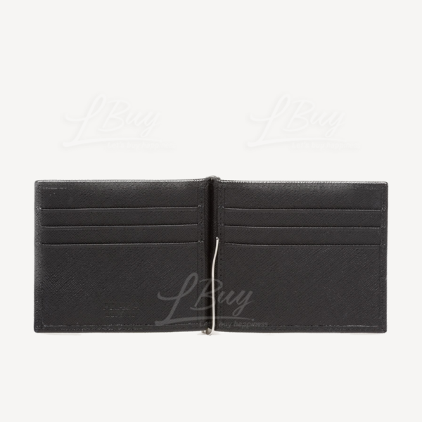 Prada saffiano leather money hotsell clip wallet