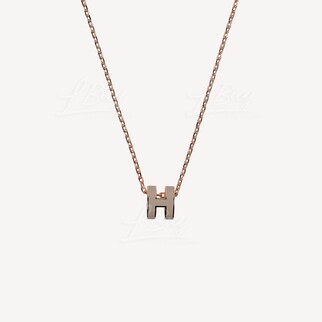 Hermes Mini Pop H Necklace Marron Glace