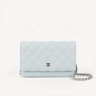Chanel Light Blue Chain Handbag WOC AP0250