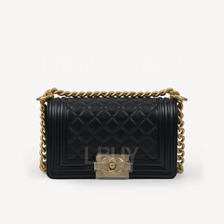 Chanel Boy 小牛皮 金扣 細號手袋 A67085