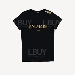 BALMAIN黑色徽標 T 恤