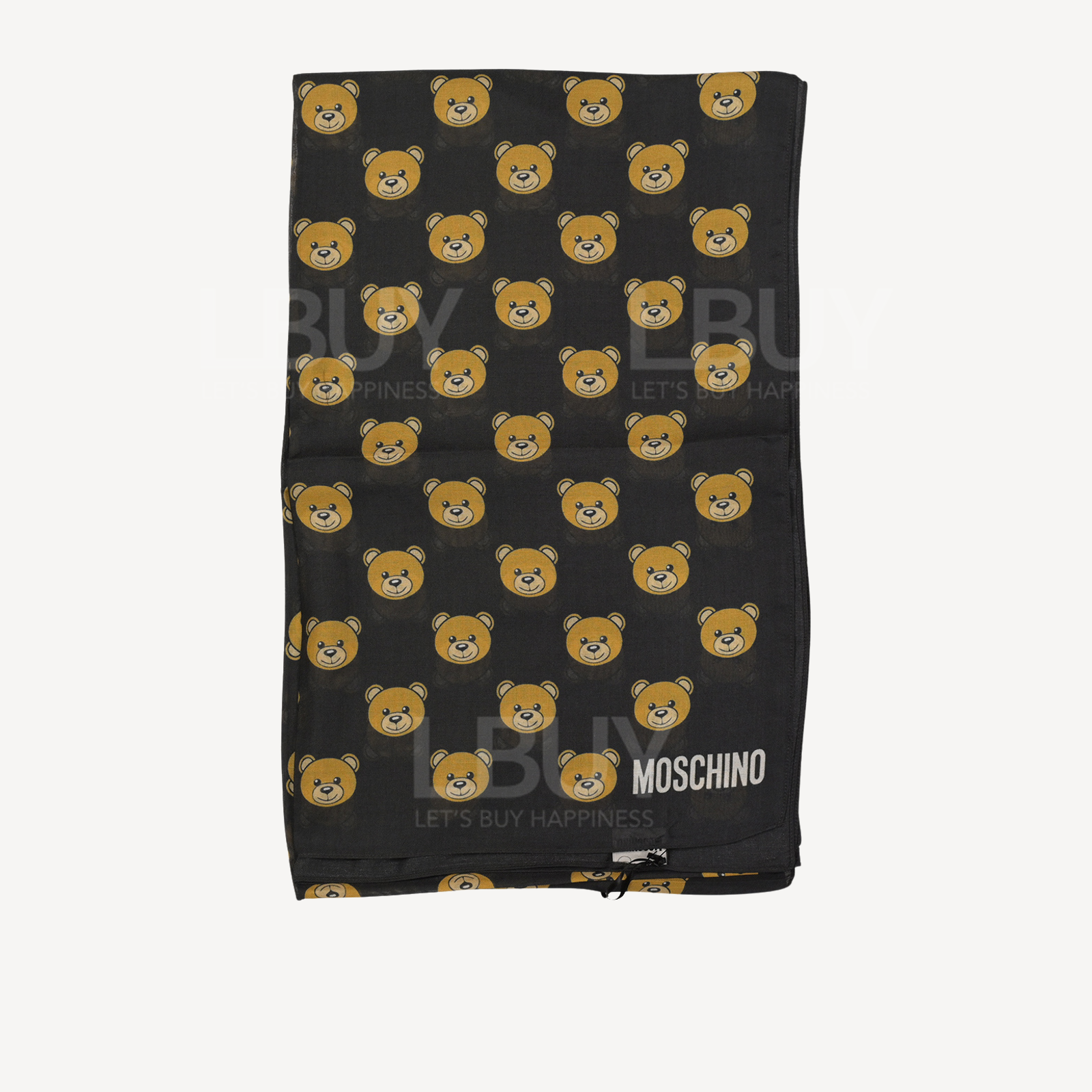 Moschino 泰迪熊圖案 深藍色圍巾/頸巾