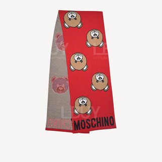 Moschino 泰迪熊紅色圍巾/頸巾