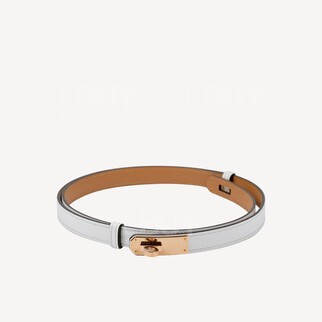 Hermes Kelly 18 Belt 腰带 白色 玫瑰金扣