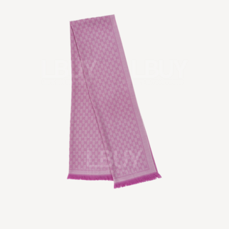 Gucci GG logo 粉紅色全羊毛圍巾/頸巾