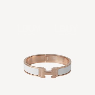 Hermes Clic H Bracelet 手鐲 手鈪 白色配玫瑰金色