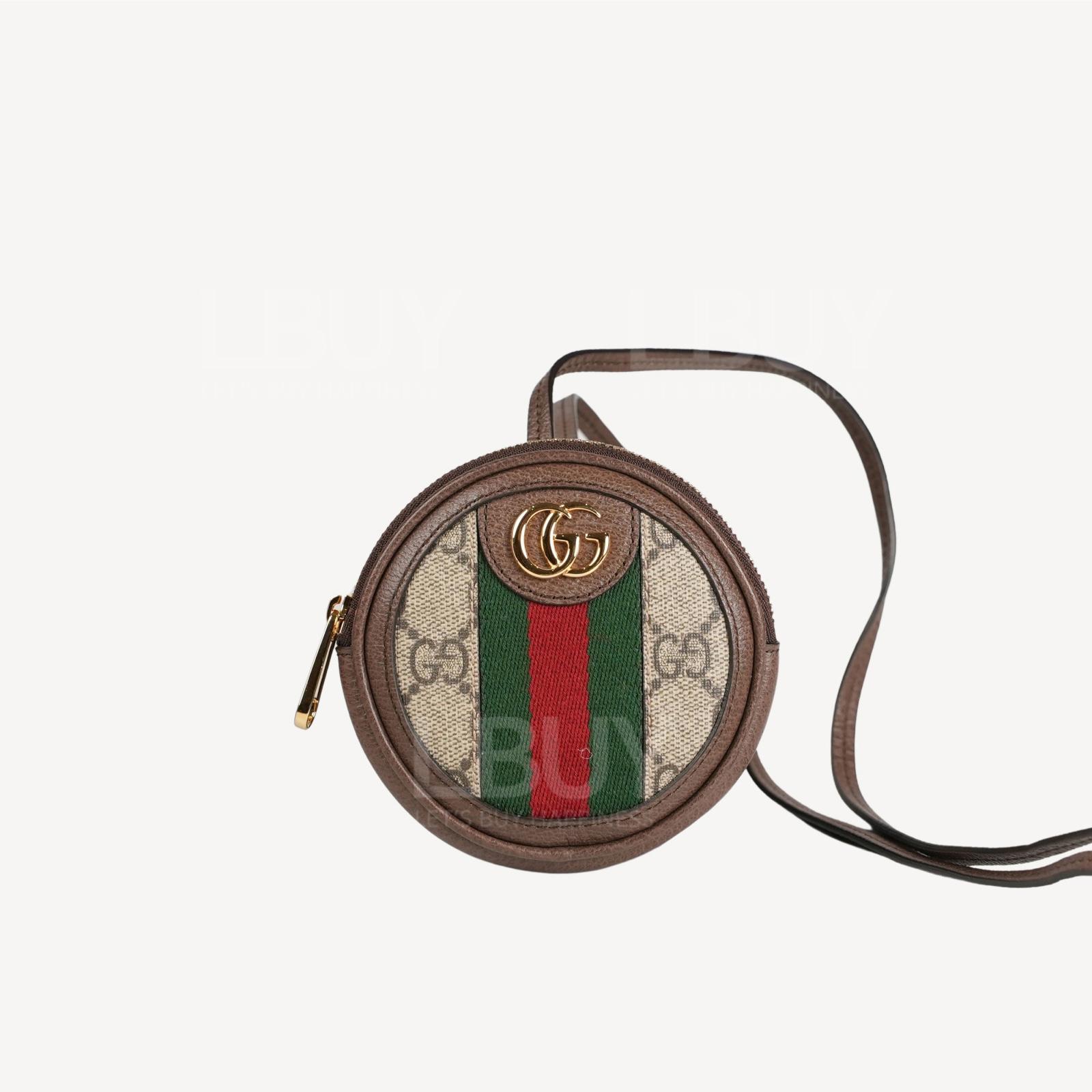 Gucci Ophidia GG Logo Supreme 帆布圓形迷你單肩袋 斜孭袋 625552