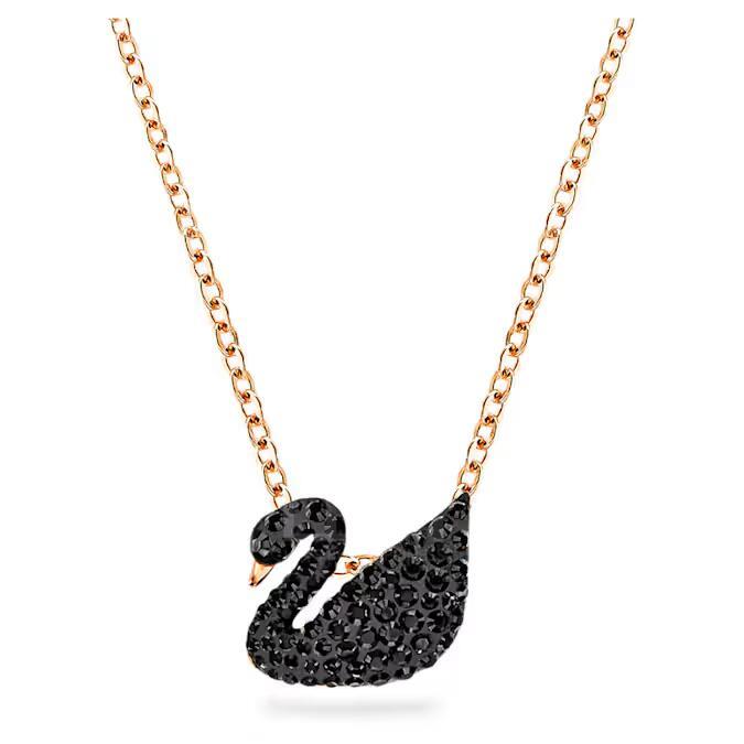 SWAROVSKI Iconic Swan 项链 黑色