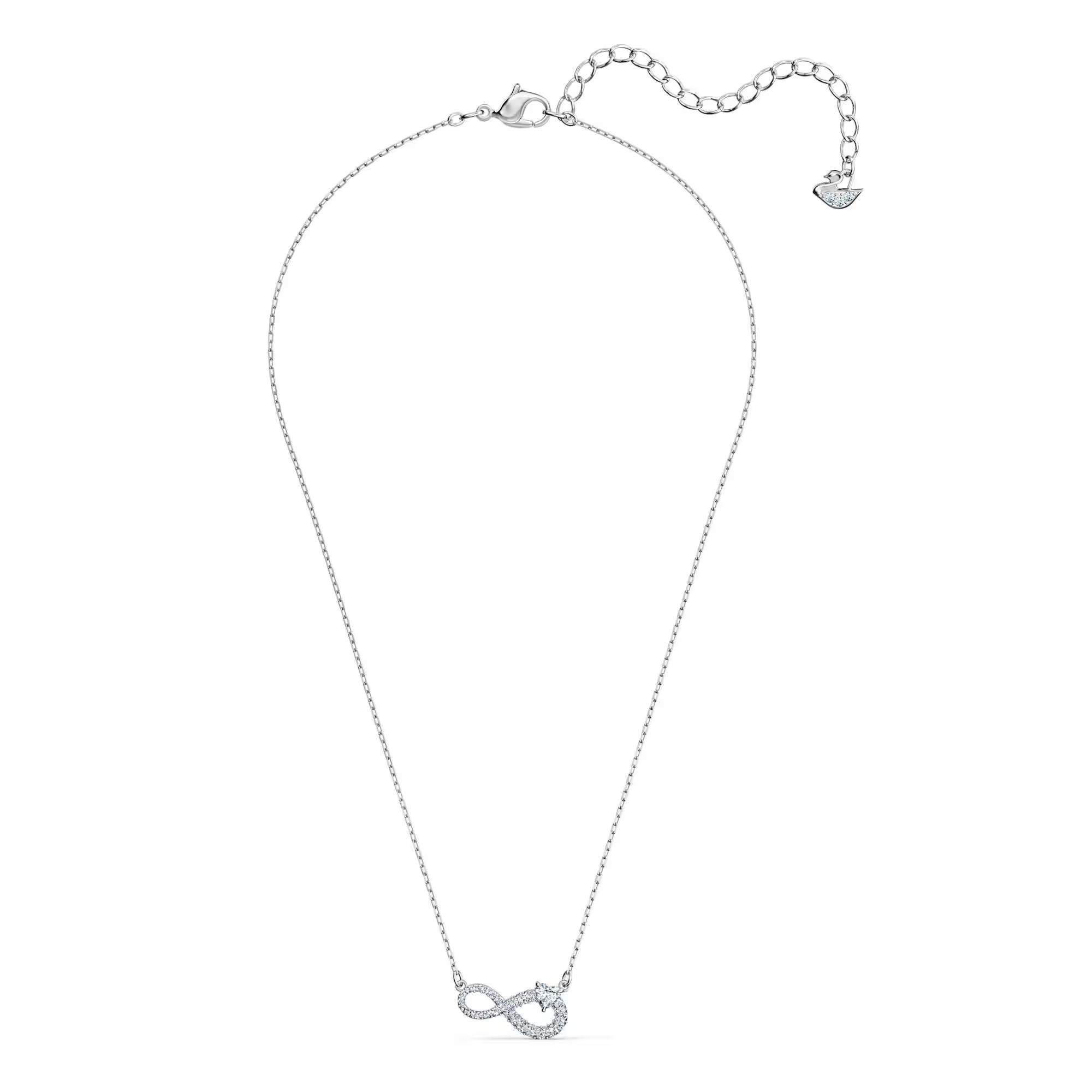 SWAROVSKI Infinity Hyperbola 項鏈 (Infinity, 白色, 鍍白金色)