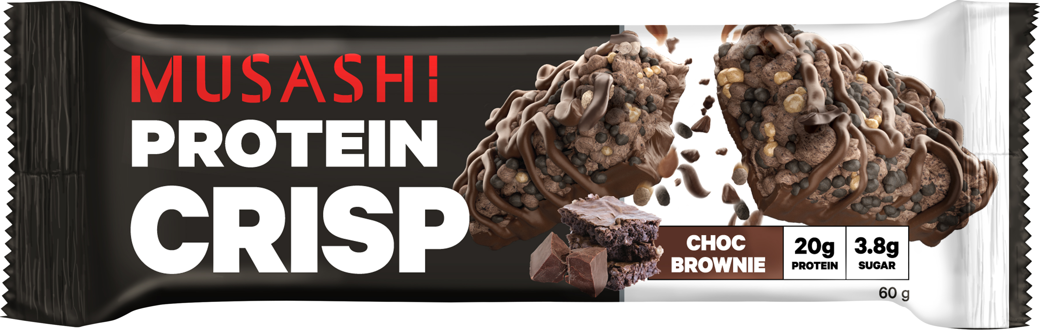 Musashi Protein Crisp Choc Brownie 60g（Recover）