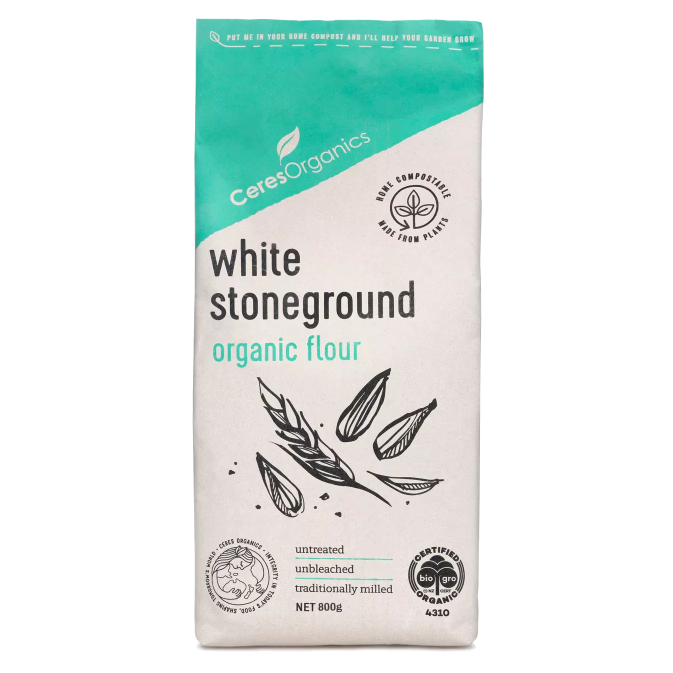 Ceres Organics White Stoneground Flour 800g