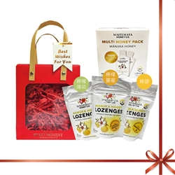 $260 賀年套裝 - 紐西蘭WAITEMATA麥盧卡蜂蜜 UMF6+ 便攜即食裝 (10包*10g) + 紐西蘭WAITEMATA 麥盧卡蜂蜜UMF10+潤喉糖 (12粒) 3包