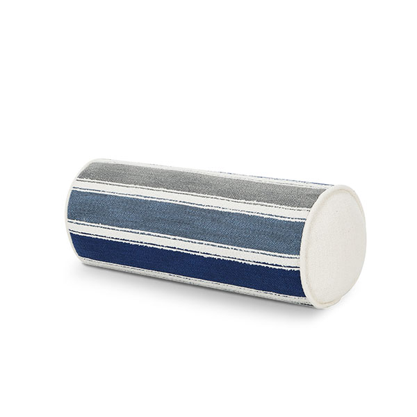 Blue Stripe Bolster Cushion Cover - D18xL45cm
