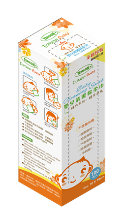 Tenson 嬰兒清潔棉柔巾 100片裝 (10x10cm)