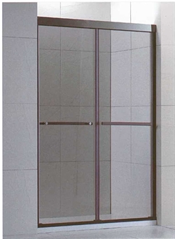不銹鋼雙趟門玻璃加梗浴屏(可做方形)B-701(舊型號BR-12)