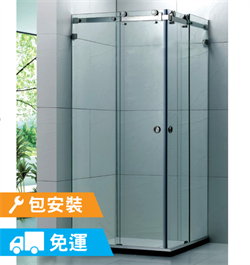 不銹鋼方形對角吊趟門浴屏W-302(舊型號BR-01)