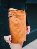  Suede Belted Skirt
