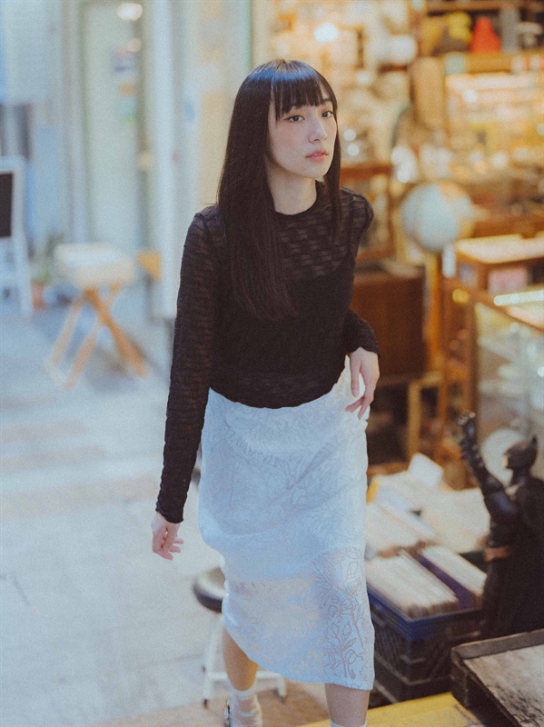 Floral Burn-Out Pencil Skirt 